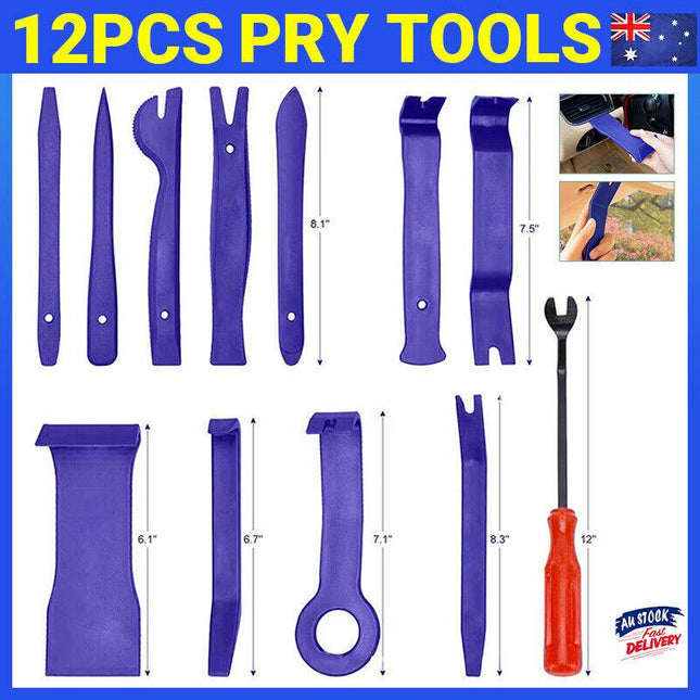 12Pcs Car Trim Removal Tool Auto Hand Tools Pry Bar Dash Panel Door Interior Kit