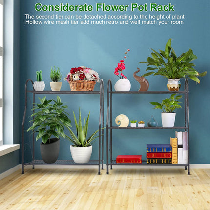 Metal Plant Stand 3 Tier Shelf Indoor Outdoor Flower Pot Display Rack 83cm