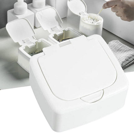 Small Plastic Desktop Storage Box with Lid Organizer Bucket for Office Home Use