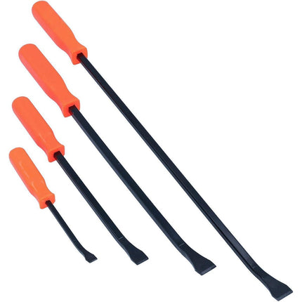 Horusdy 4Pcs Steel Pry Bar Set Heavy Duty Mechanic Crowbar Car 4" 7" 12" 17-1/2"