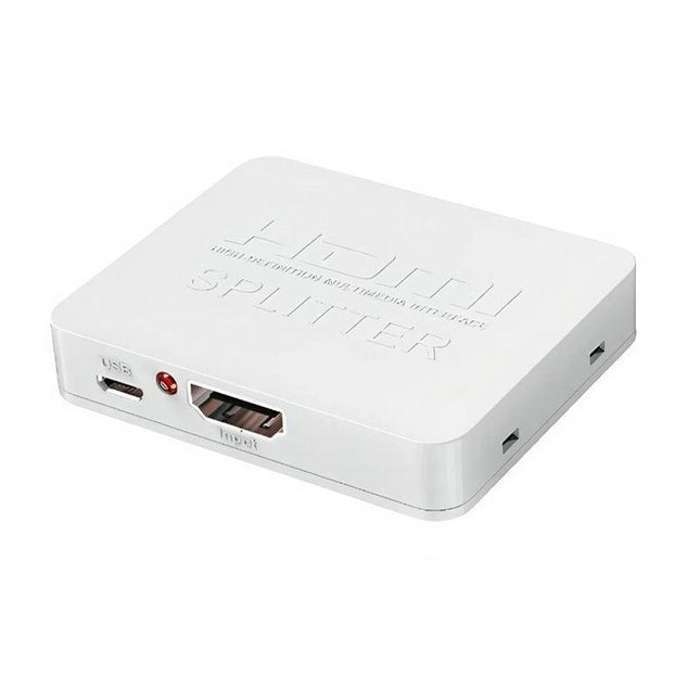 HDMI 1In 2Out 1080P 4K HDCP Stripper Splitter Power Signal Amplifier White - Aimall