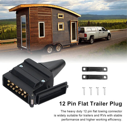 12 Pin Trailer Plug Heavy Duty Weatherproof for Caravan Truck Boat Tow Vehicle