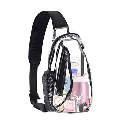 Transparent Chest Bag Outdoor Sports Crossbody Satchel Travel Gym Storage Bag