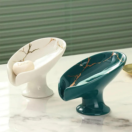 Light Luxury Ceramic Soap Dish Drainage Soap Holder Household Soap Storage Box