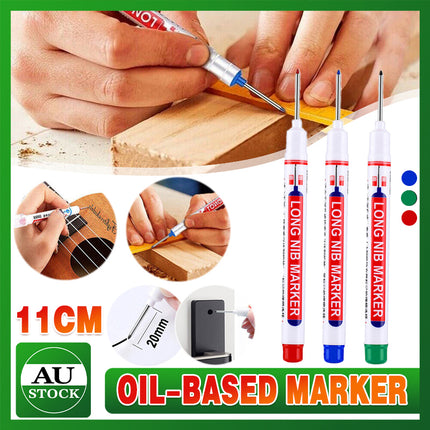 6Pcs Long Head Deep Hole Long Nosed Marker Multifunction Marker Deep Drill Hol