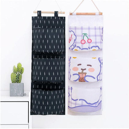 Bear Rabbit Sundry Storage Bag 3 Pockets Door Wall Hanging Organizer Pouch AU - Aimall
