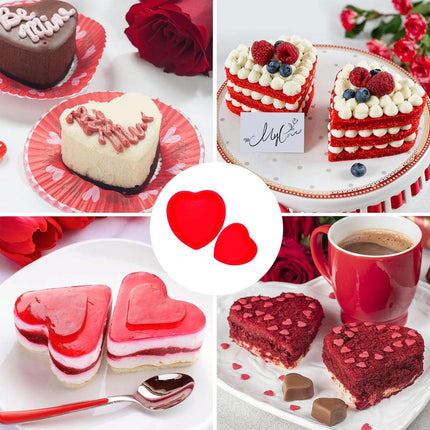4pcs Simple Love Silicone Cake Moulds Baking Molds for Cupcakes and Desserts