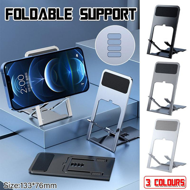 Adjustable Folding Desk Mobile Phone Stand Mount Holder For iPhone iPad Tablet - Aimall