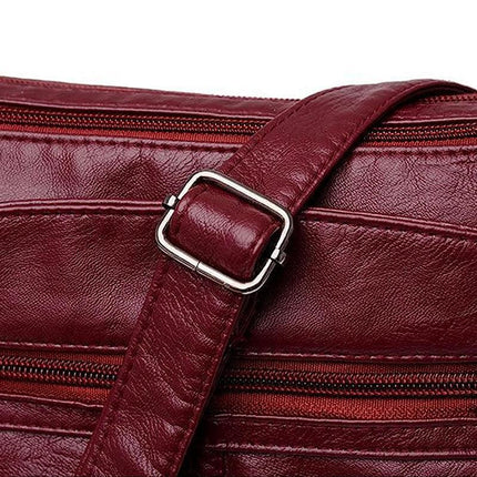 Women’S Multi Pocket Leather Cross Body Ladies Shoulder Bag Messenger Handbag Au - Aimall