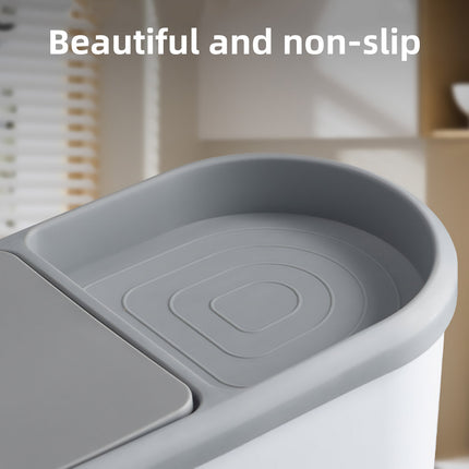 Simple Garbage Can with Lid Household Clamped Plastic Bucket Flip Lid Kitchen
