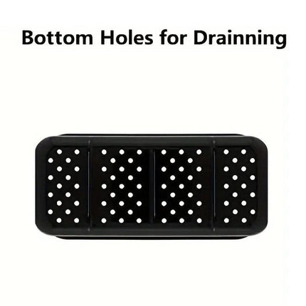 4Compartments Stainless Steel Cutlery Holder Chopsticks Storage Organizer Bucket