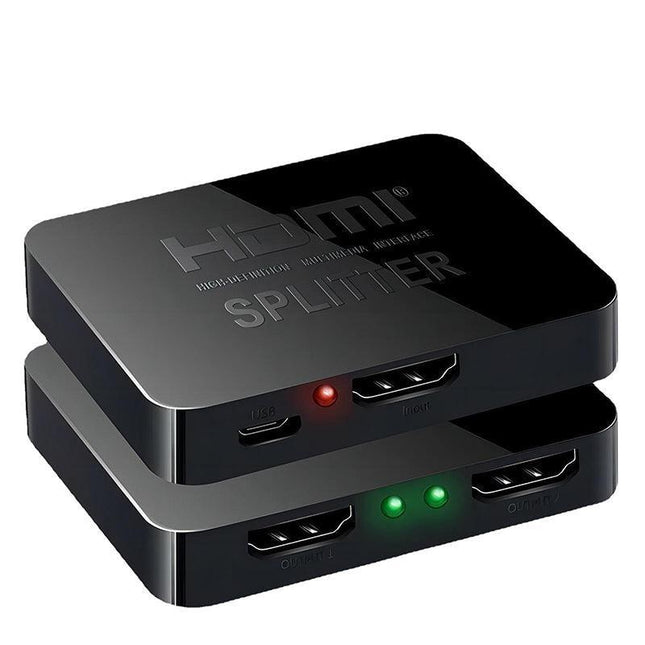 Premium HDMI 1In 2 Out 1080P 4K HDCP Stripper Splitter Power Signal Amplifier - Aimall