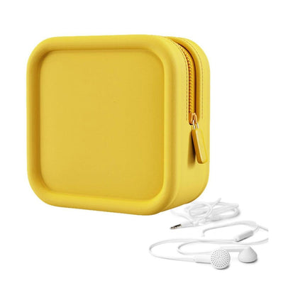 Yellow Portable Cosmetic Bag Travel Organiser Toiletry Case for Makeup Storage
