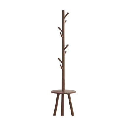 Floor-Standing Wooden Coat Rack with 8 Hooks Durable for Bedroom Entryway Use