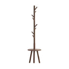 Floor-Standing Wooden Coat Rack with 8 Hooks Durable for Bedroom Entryway Use