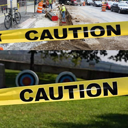 5PCS 100M Caution Warning Tape 75mm Yellow Black PE for Construction Marking
