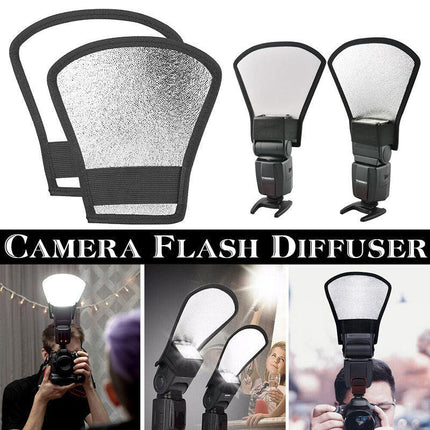 Camera Flash Diffuser Softbox Silver and White Reflector for Canon - Aimall
