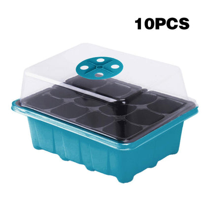 10 Plant Seeds Grow Box Propagation Nursery Garden Seedling Starter Tray 12 Hole