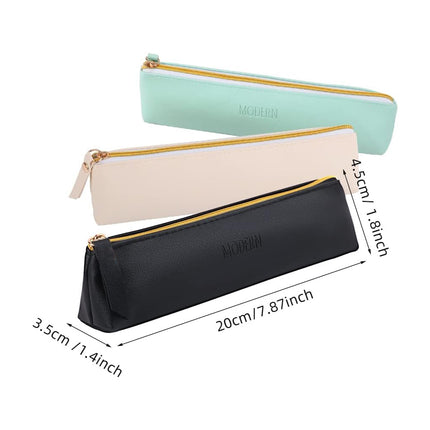 4PCS PU Leather Pen Pencil Case Makeup Cosmetic Bag Portable Storage Pouch AU