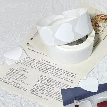 8 Rolls Heart Stickers 500PCS Per Roll Self Adhesive Label Love Sealing Sticker