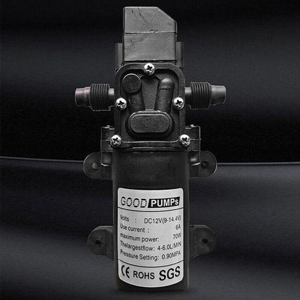 12V Water Pump 4-6L/Min 70W 130Psi Pressure Self-Priming Caravan Camping Boat Au
