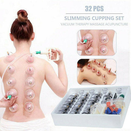 32pcs Vacuum Cupping Massage Set with Pump and Tubing for Relaxation and Body Care