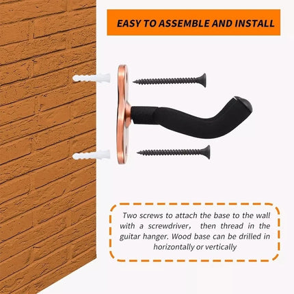 2PCS Guitar Wall Hanger Hook Holder Stand for Bass Ukulele Instrument Storage