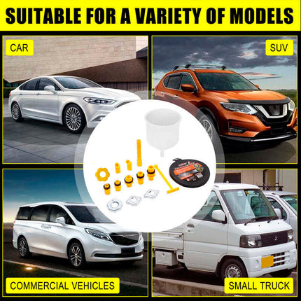 15pcs Spill Proof Radiator Coolant Refilling Funnel Kit Car Universal Adaptor