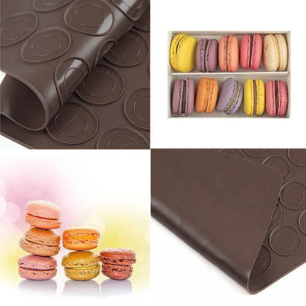 30 Cavities Macaroon Baking Tray Non Stick Mould Silicone Macaron Sheet Mat Au - Aimall