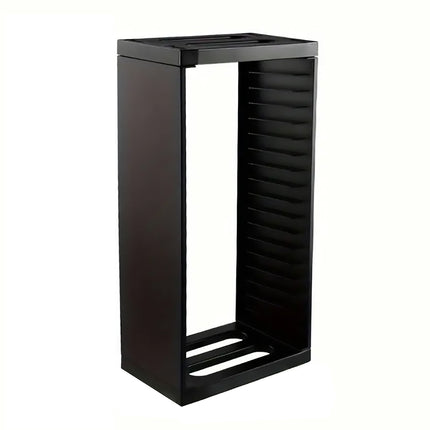 CD Case Storage Rack For 18 Cases With Double-Layer Design In Black