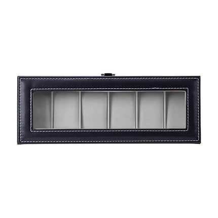 6 Grids Leather Watch Box Case Display Organizer Collection Storage Holder