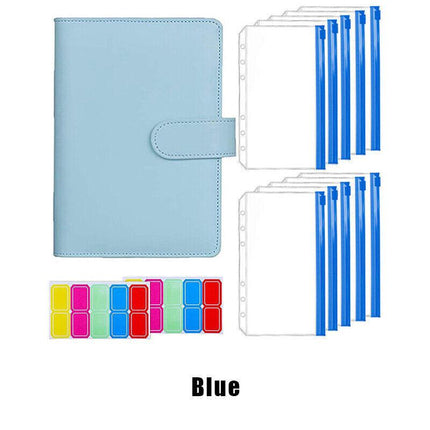 A6 Pu Leather Binder Pockets Cash Envelope Planner Notebooks