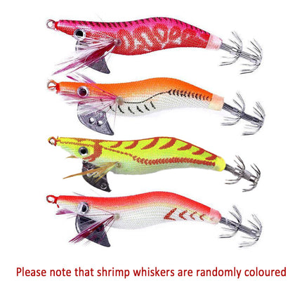 4PCS Glow Squid Jig Lures Double Hook Egi Bait for Calamari and Saltwater Fishing