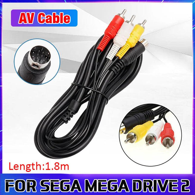 TV AV RCA Audio Video Cable Lead Cord Adapter for SEGA Mega Drive 2 3 Console - Aimall