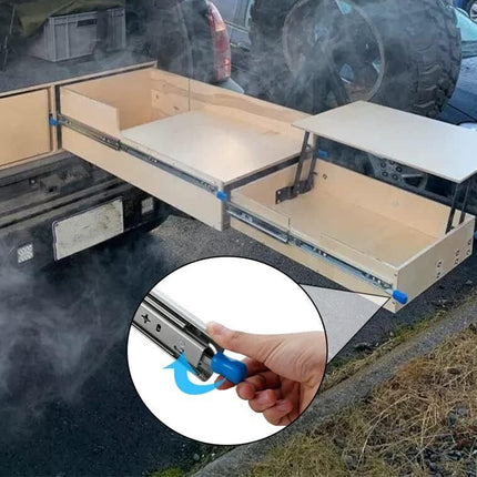 1 Pair Locking Drawer Slides Heavy Duty 120kg Runners Trailer 16 18 20 22 Inch