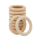 10-30pcs Unfinished Natural Wooden Round Ring Jewelry Making DIY Wood Craft 40mm - Aimall