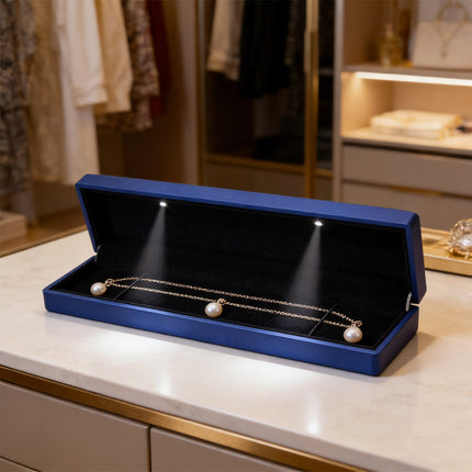 Creative LED Light Jewellery Storage Box Durable for Necklace Display