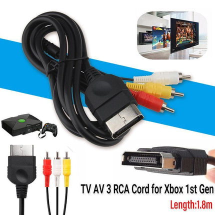 TV AV 3 RCA Cord Audio Video Cable for Microsoft Original/Classic Xbox 1st Gen - Aimall