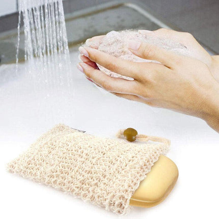 1/2/4/8X Flax Soap Exfoliating Bags with Foaming Net & Drawstring