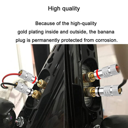 20X 24KGold Plated Speaker Cable Wire Connector Banana Plugs For Nakamichi Audio