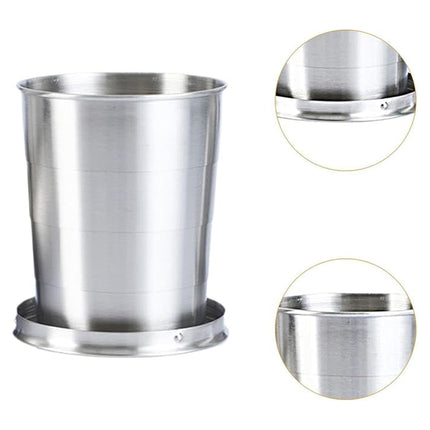 Portable Stainless Steel Folding Travel Cup Mini Retractable Outdoor Wine Glass