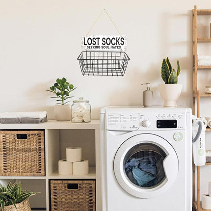 Laundry Room Sock Storage Shelf Wall Decor Organizer for Socks and Accessories