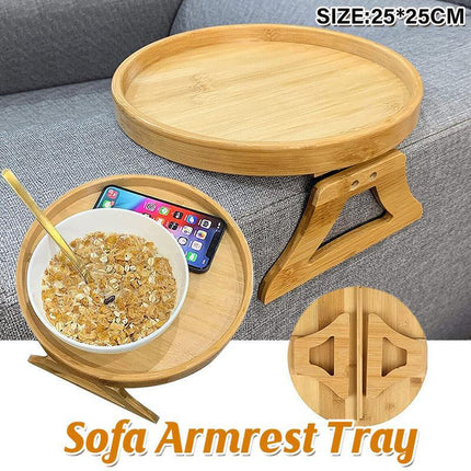 Wooden Sofa Foldable Tray Clip-on Sofa Armrest Tray Coffee Drink Snacks Holder - Aimall