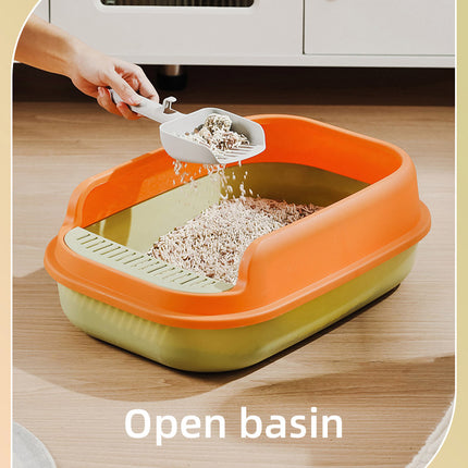 12L Semi Enclosed Large Cat Litter Box with Delivery Shovel Easy Clean Toilet