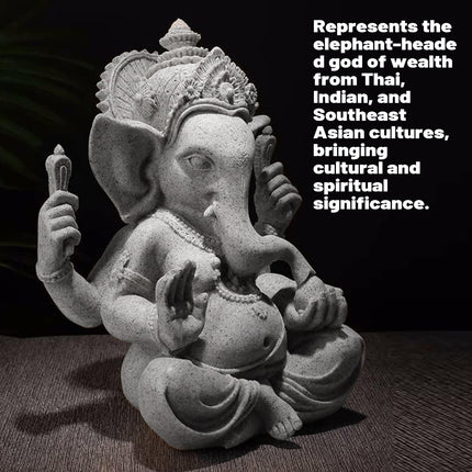 Resin Buddha Statue Carved Ornament Wealth God for Home Office Altar Decorative