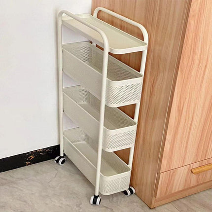 Multi Shelf Bathroom Storage Trolley Organizer with Pull Out Drawer Unit Stand
