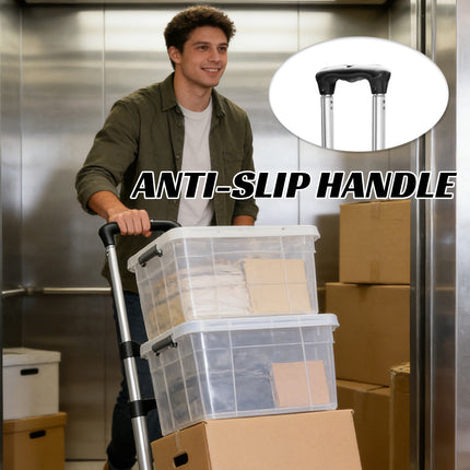 Portable Folding Hand Truck Cart 40kg Adjustable Handle Space Saving Trolley