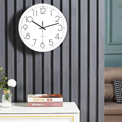 Wall Clock Silent 30cm Round Quartz Hanging Clock for Home Office Living Room