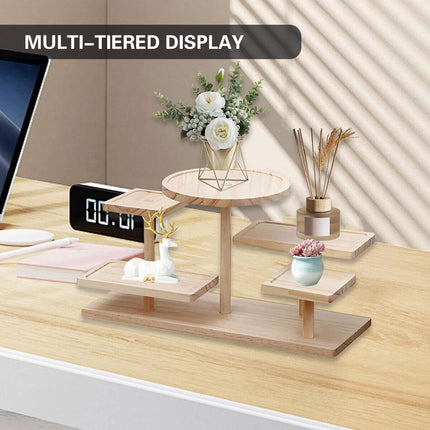 Desktop Storage Rack Wooden for Office Home Supplies Stationery Plants Display