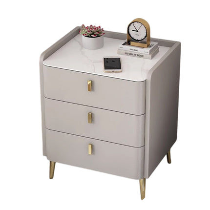 3 Drawer Nightstand Bedroom Storage Cabinet Minimalist Bedside Locker Organizer
